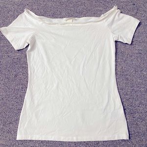 H&M Off the Shoulder White Top